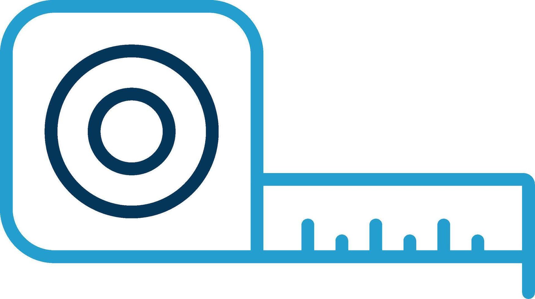 Measuring Tape Line Blue Two Color Icon vector