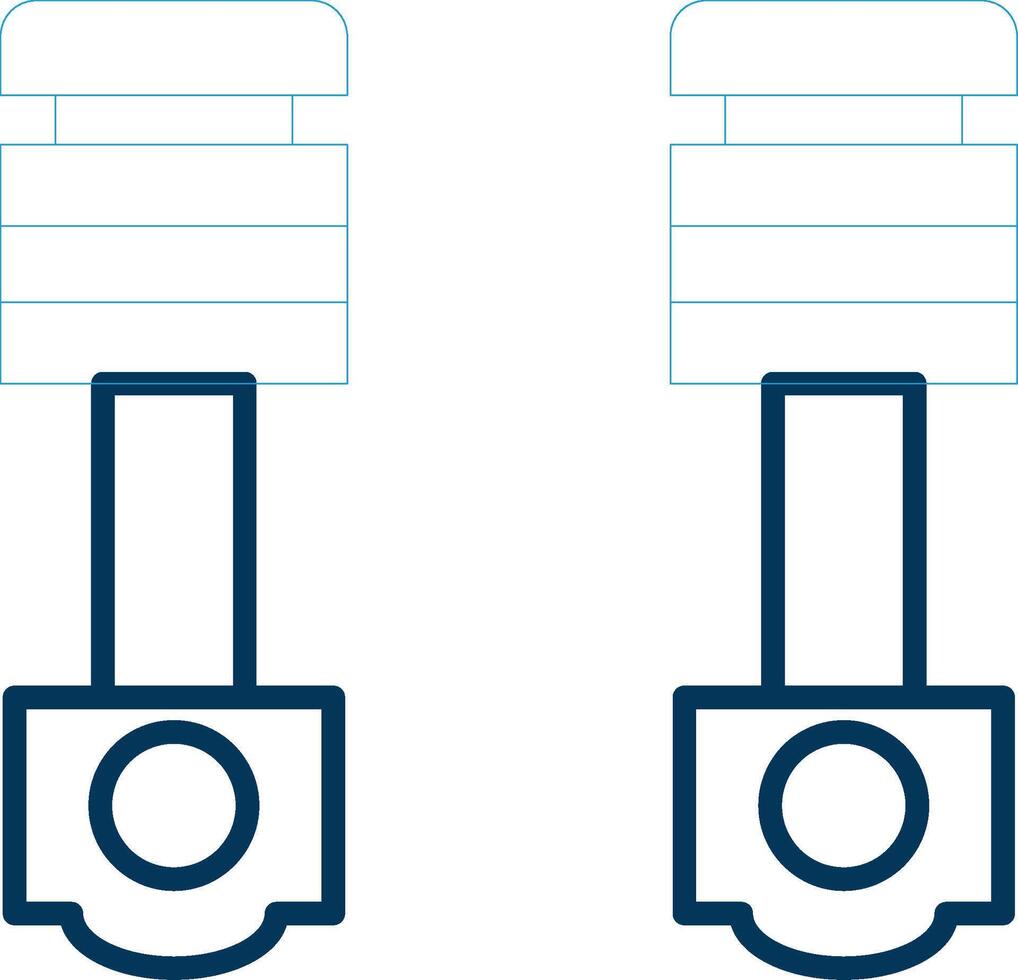 Pistons Line Blue Two Color Icon vector