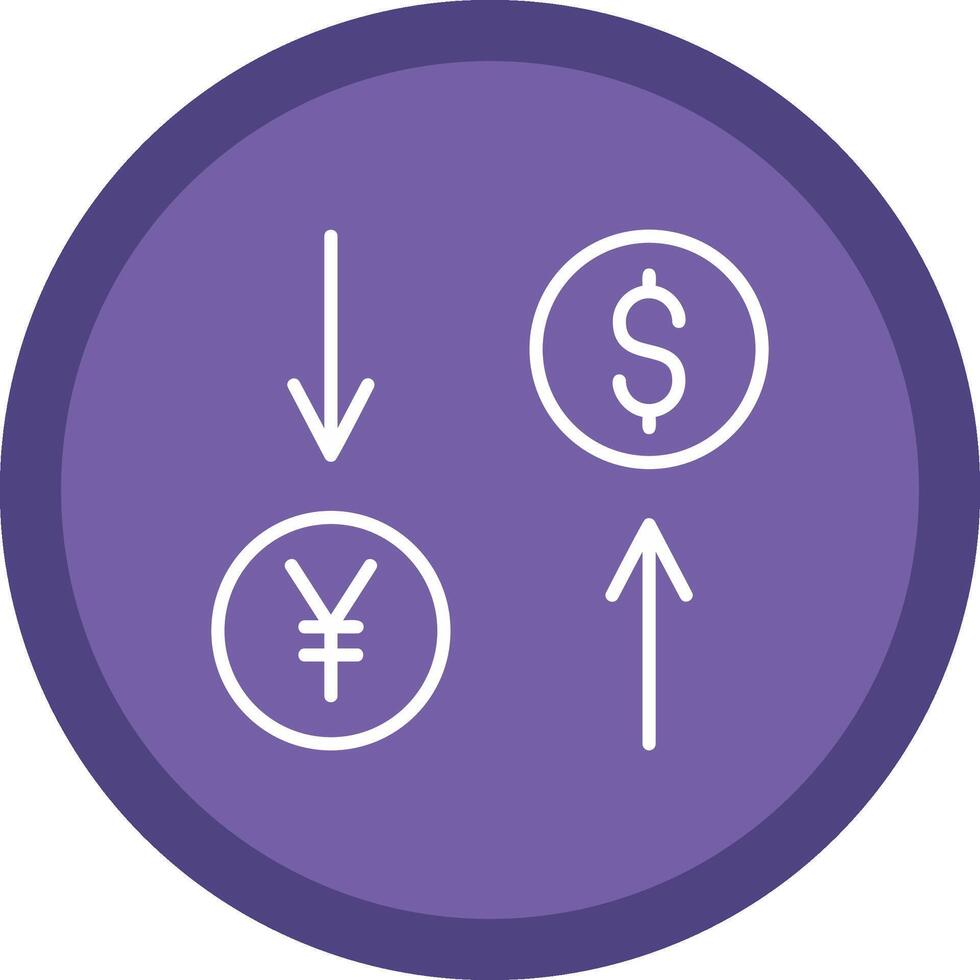 Exchange Rate Line Multi Circle Icon vector