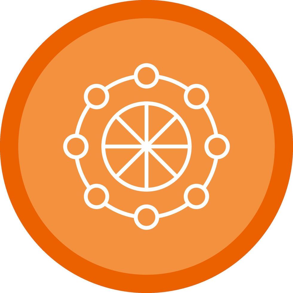 Link Wheel Line Multi Circle Icon vector