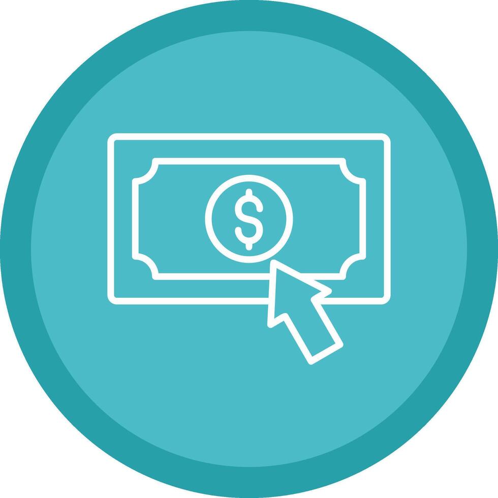 Pay Per Click Line Multi Circle Icon vector