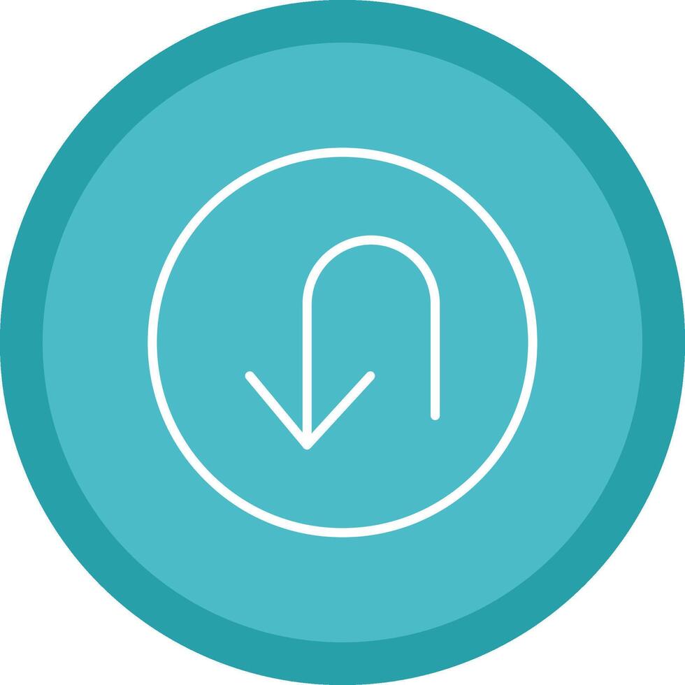 U Turn Line Multi Circle Icon vector