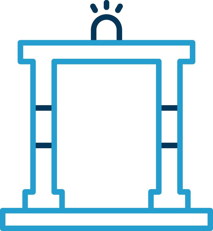 Metal Detector Line Blue Two Color Icon vector