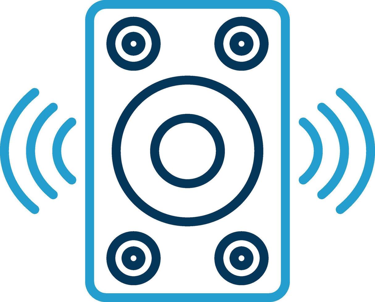 Speaker Line Blue Two Color Icon vector