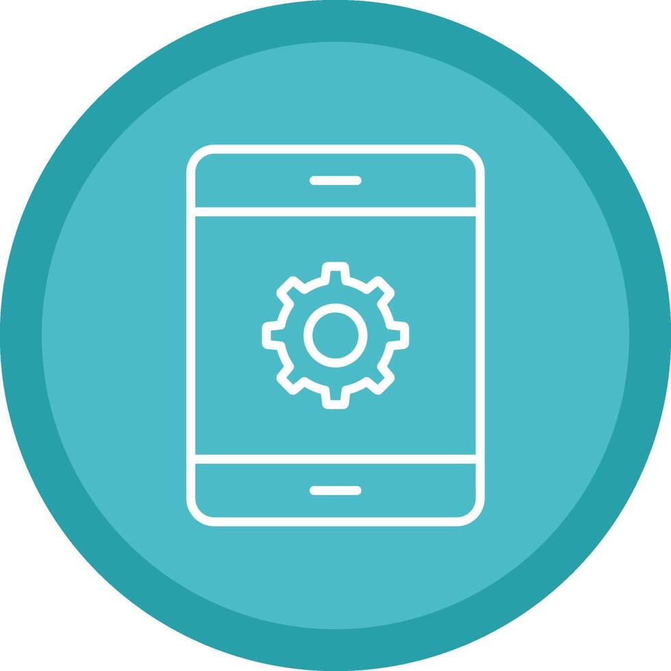 Mobile Phone Line Multi Circle Icon vector