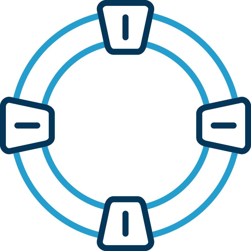 Life Saver Line Blue Two Color Icon vector