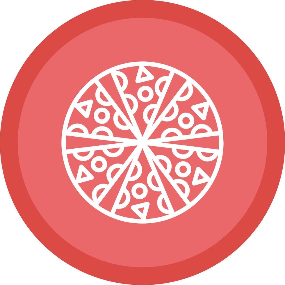 Pizza línea multi circulo icono vector