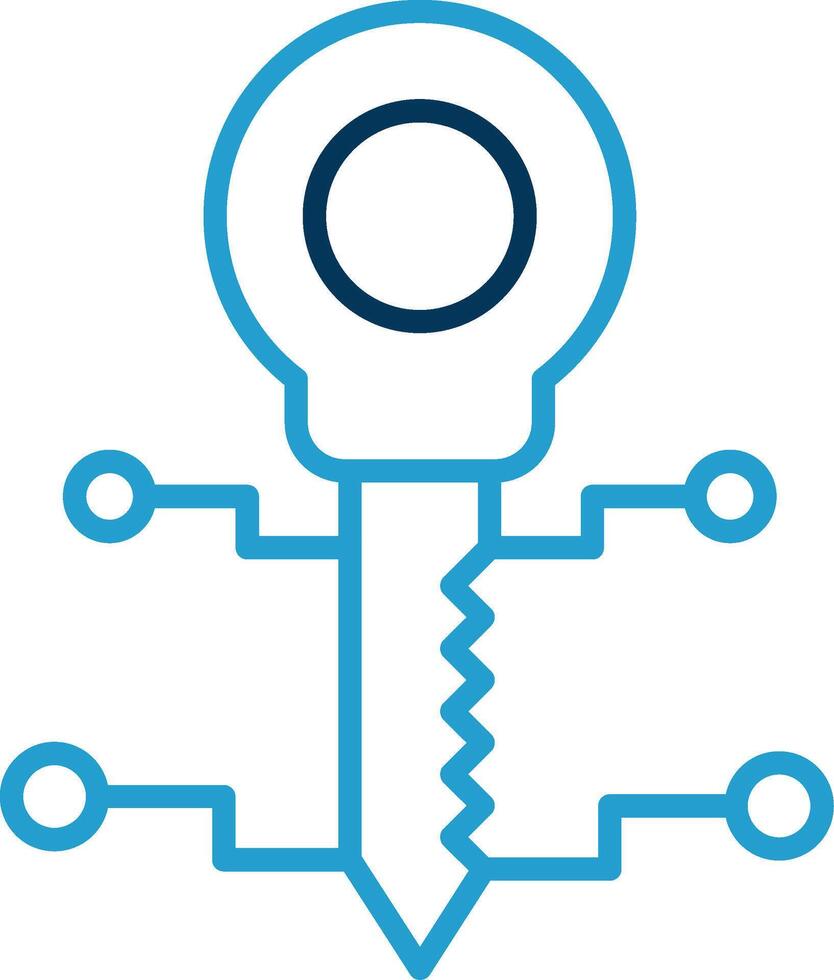 Key Line Blue Two Color Icon vector