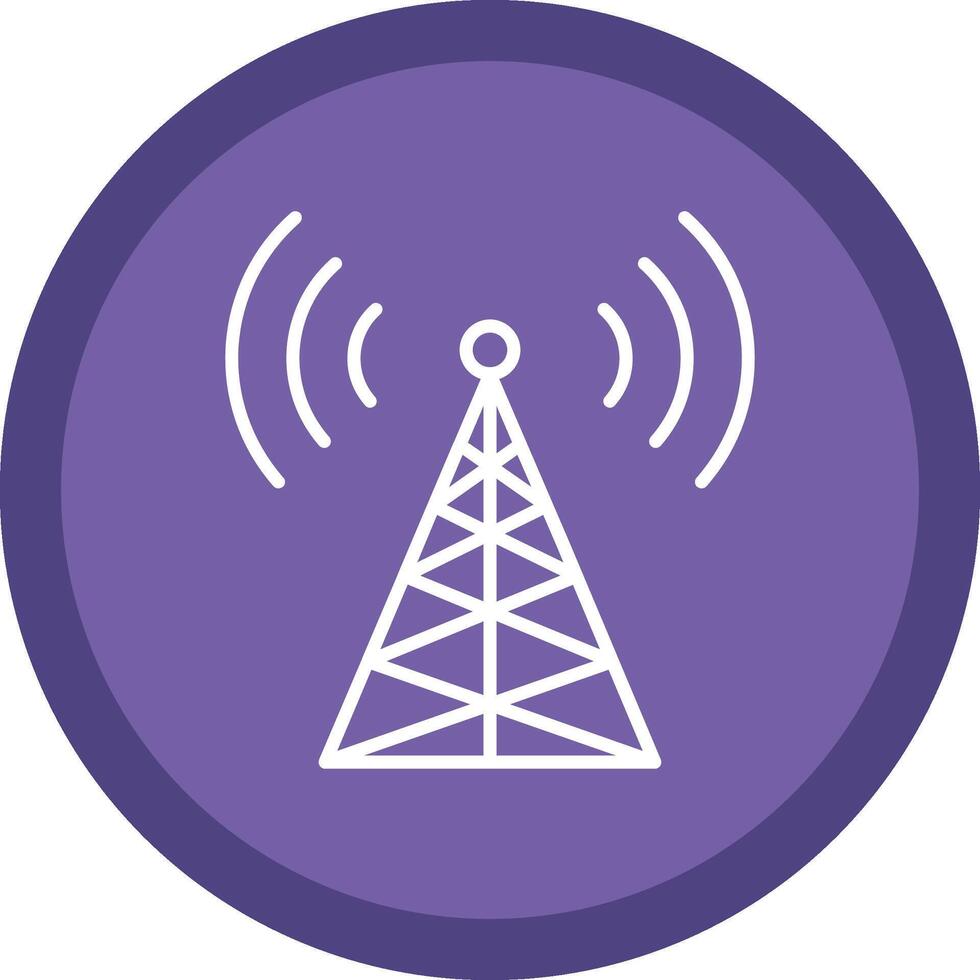 Radio Tower Line Multi Circle Icon vector