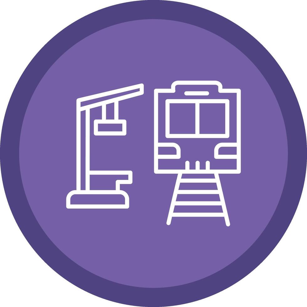 Train Station Line Multi Circle Icon vector