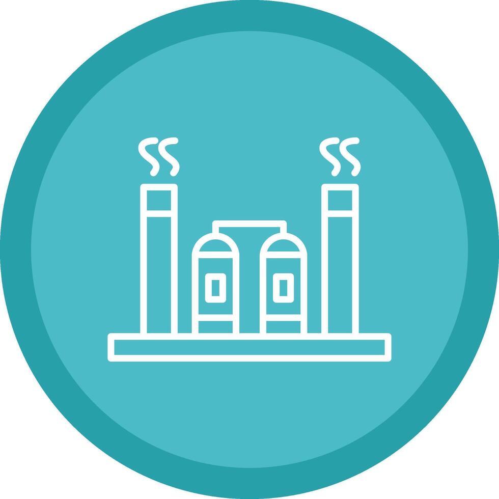 Oil Refininery Line Multi Circle Icon vector