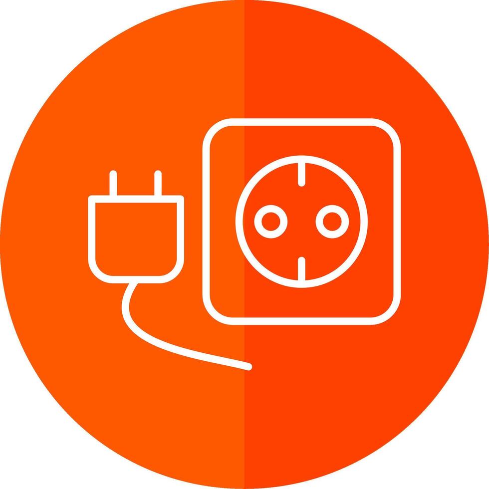 Plug And Socket Line Yellow White Icon vector