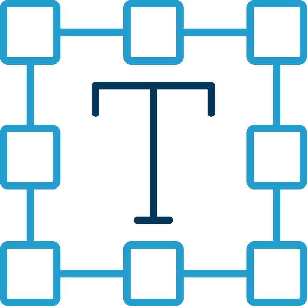 Typographic Line Blue Two Color Icon vector