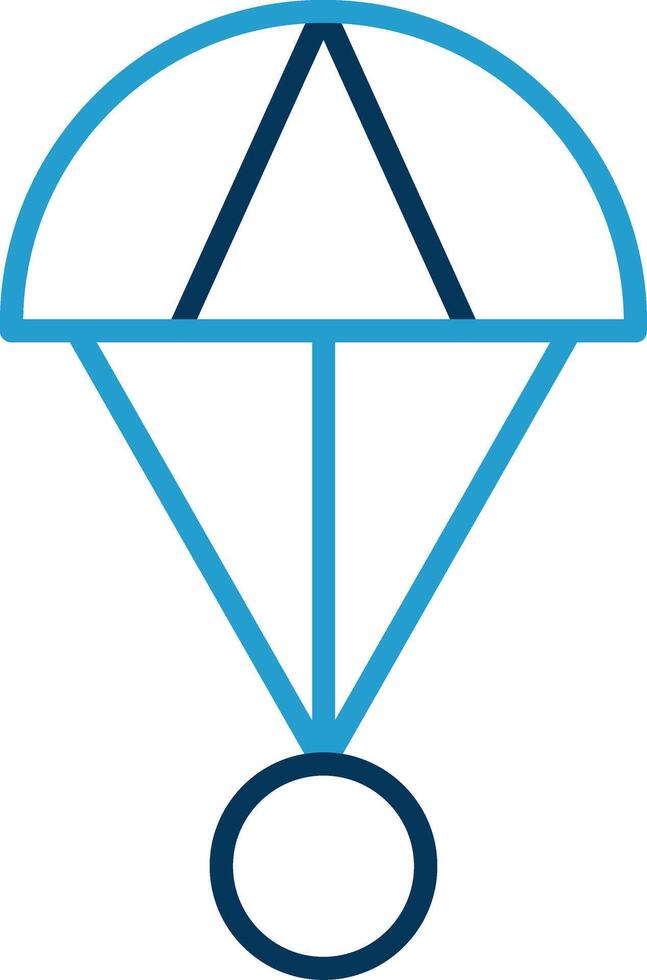 Skydive Line Blue Two Color Icon vector