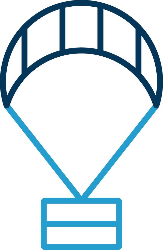 Paragliding Line Blue Two Color Icon vector