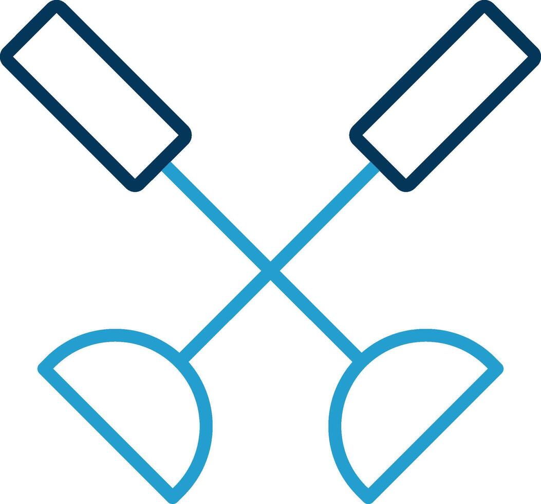 Paddle Line Blue Two Color Icon vector