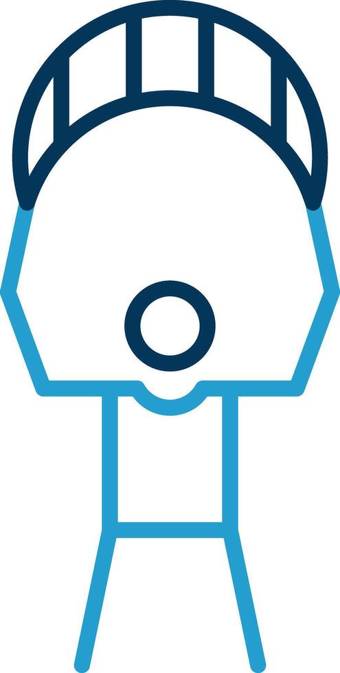 Skydiving Line Blue Two Color Icon vector