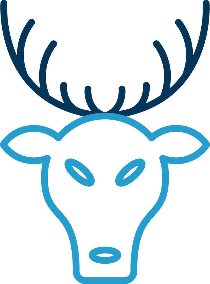 Deer Line Blue Two Color Icon vector