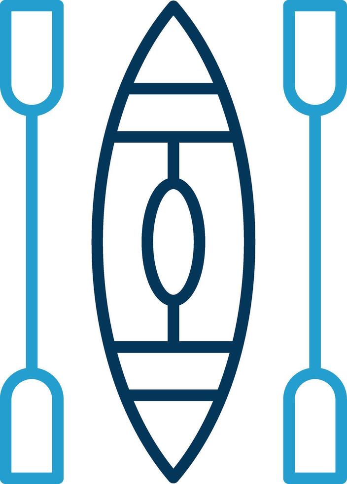 Canoe Line Blue Two Color Icon vector