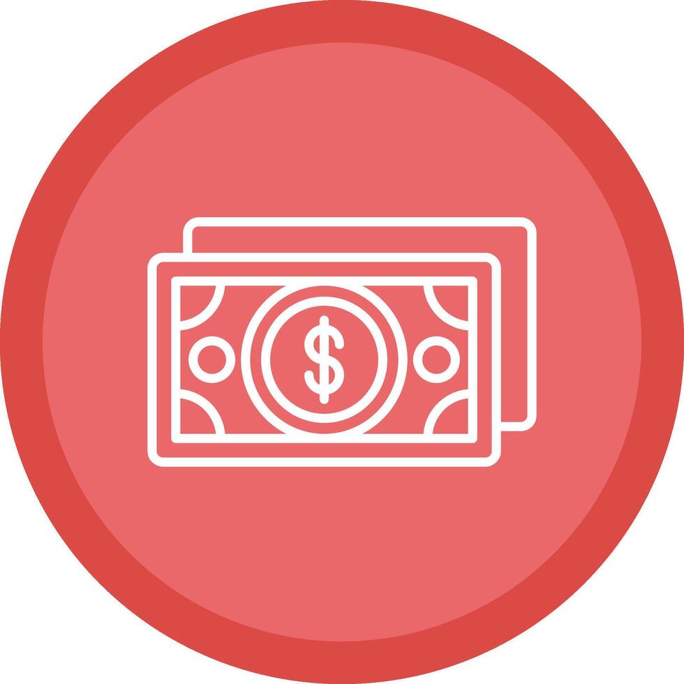 dinero línea multi circulo icono vector