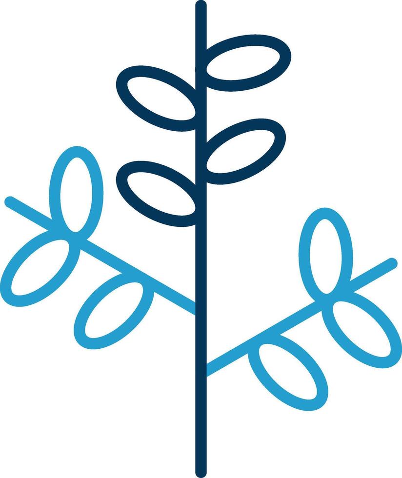 Willow Line Blue Two Color Icon vector
