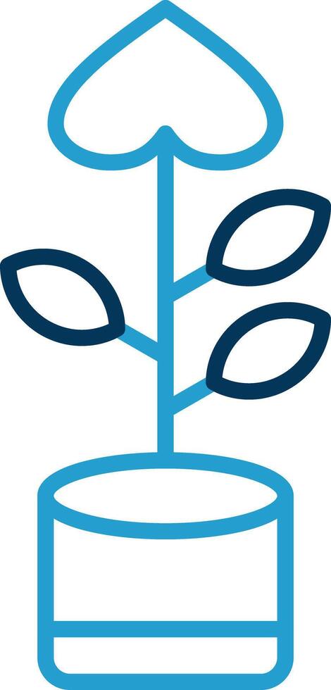 Peace Lily Line Blue Two Color Icon vector