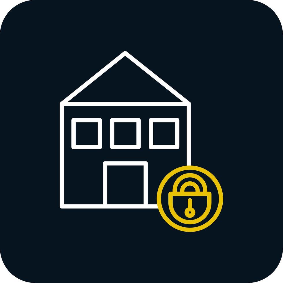Home Security Line Red Circle Icon vector