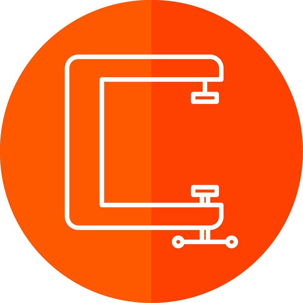 C Clamp Line Red Circle Icon vector