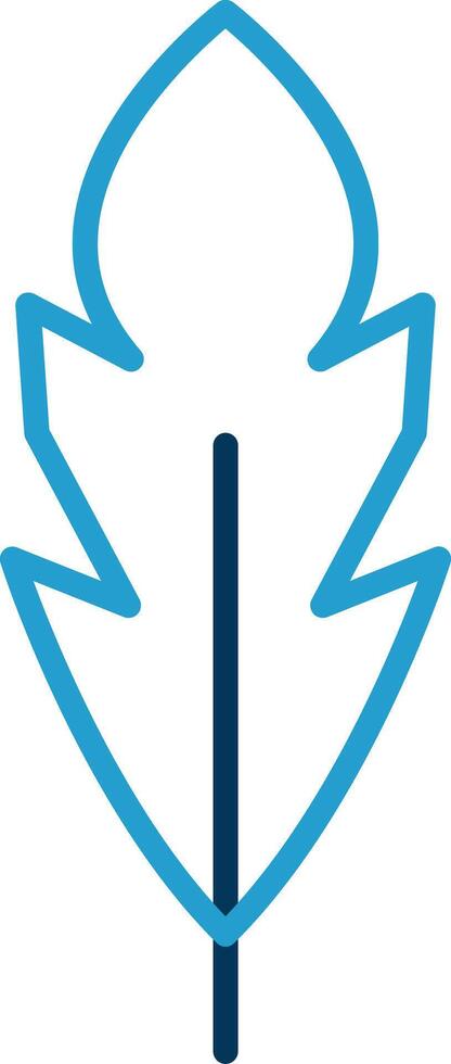 Feather Line Blue Two Color Icon vector