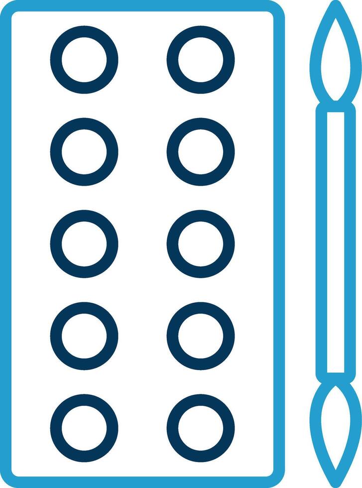 Eyeshadow Line Blue Two Color Icon vector