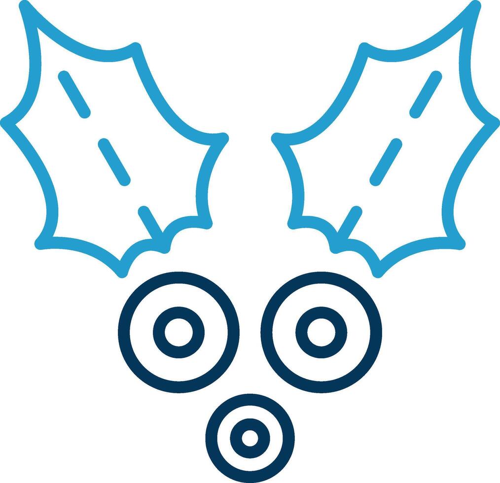 Holly Line Blue Two Color Icon vector