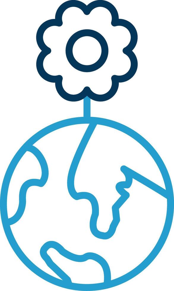 World Line Blue Two Color Icon vector