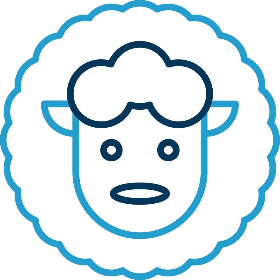 Sheep Line Blue Two Color Icon vector
