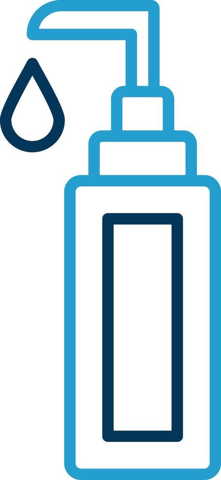 Face Cleanser Line Blue Two Color Icon vector