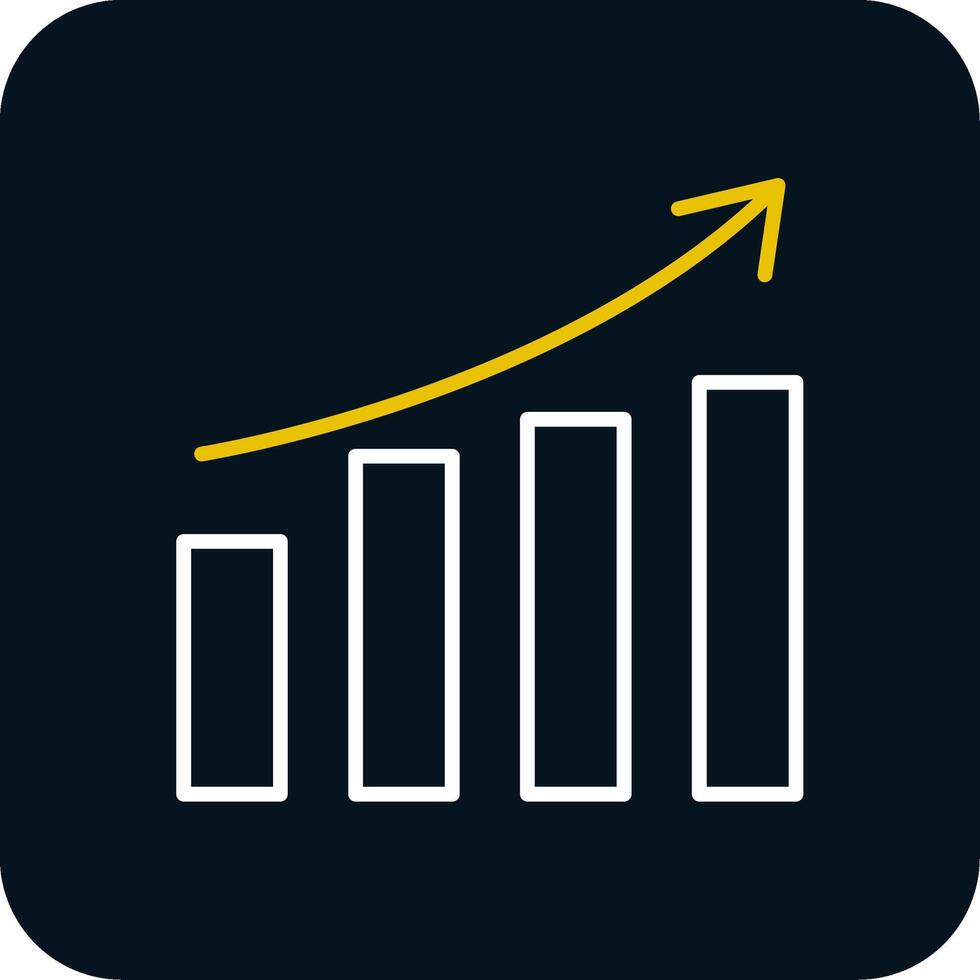 Growth Line Red Circle Icon vector