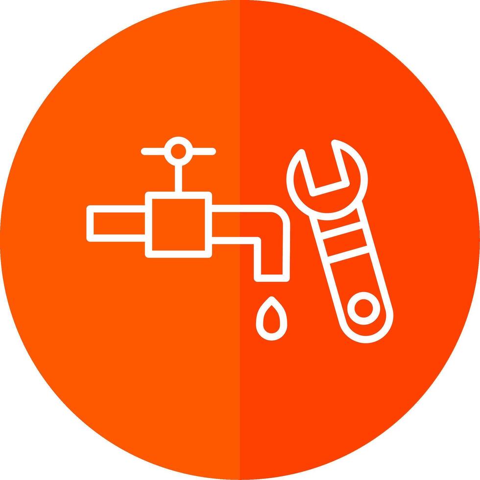 Plumbing Line Red Circle Icon vector