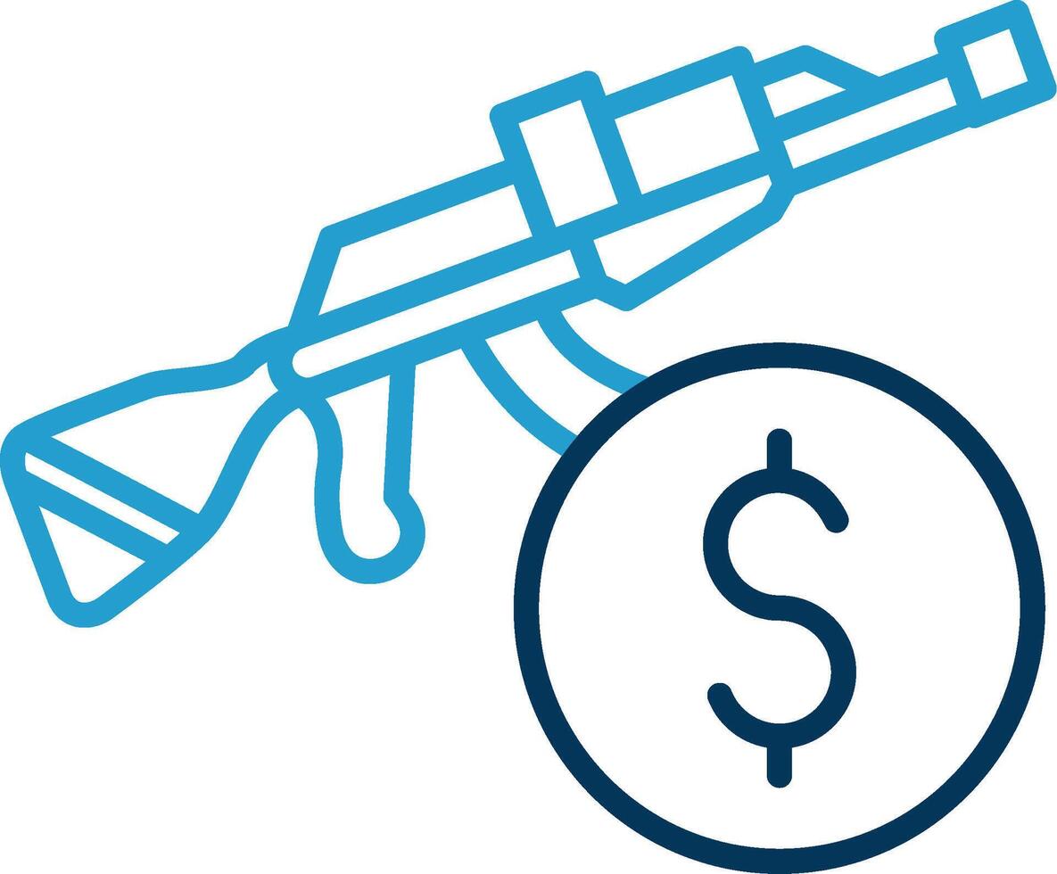 Weapon Line Blue Two Color Icon vector