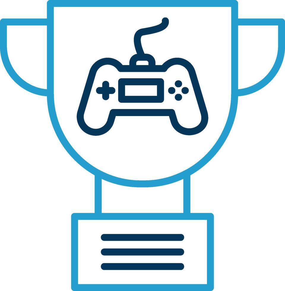 Trophy Line Blue Two Color Icon vector