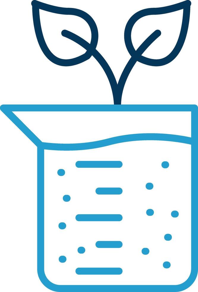 Beaker Line Blue Two Color Icon vector
