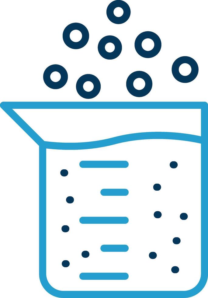 Beaker Line Blue Two Color Icon vector