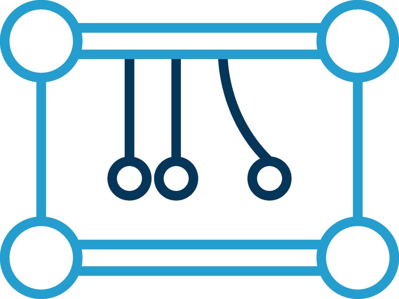 Newtons Cradle Line Blue Two Color Icon vector