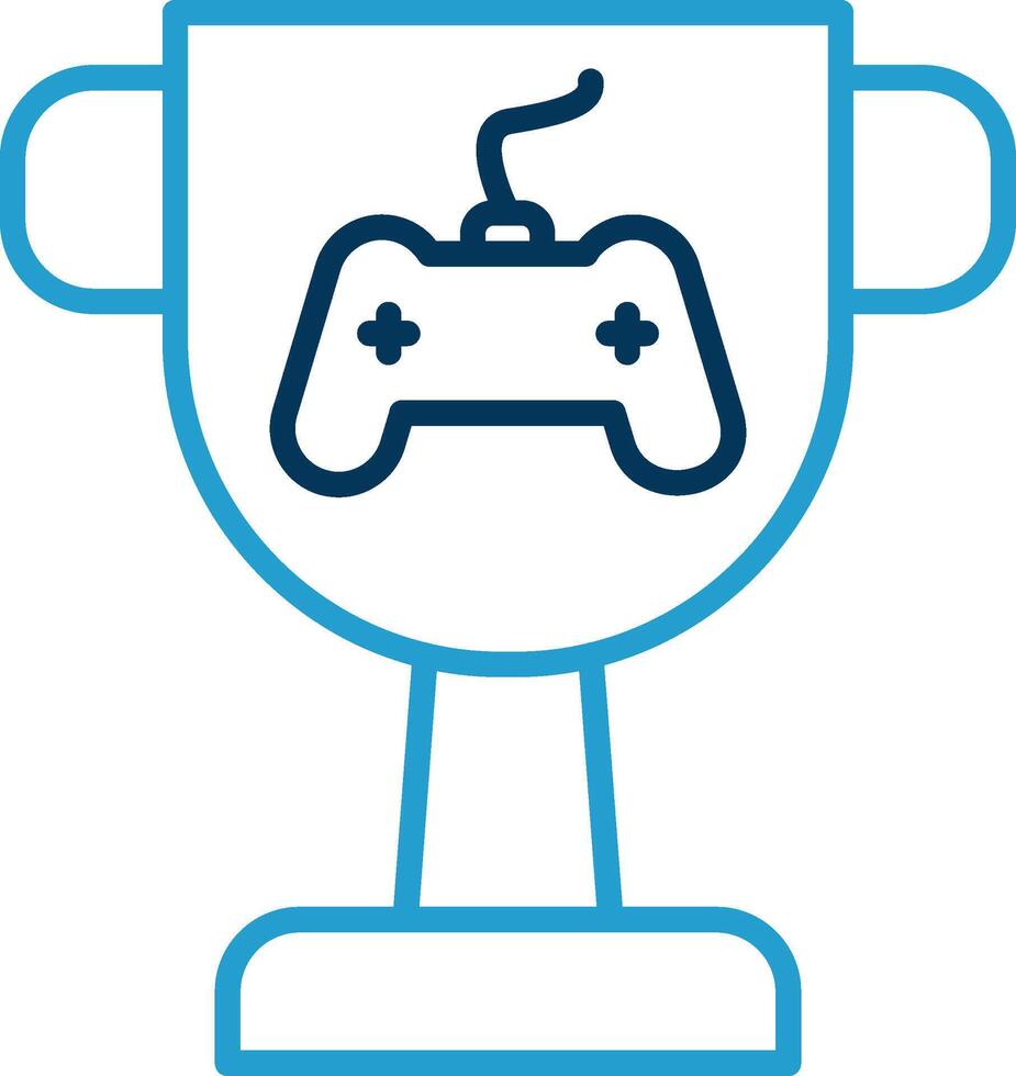 Trophy Line Blue Two Color Icon vector