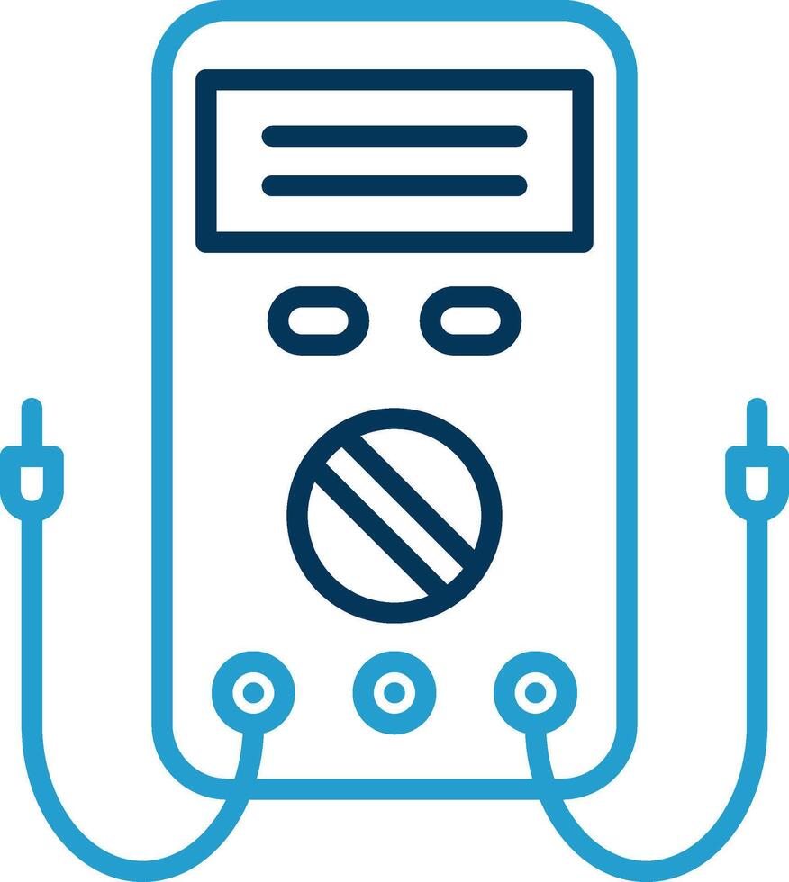 Multimeter Line Blue Two Color Icon vector