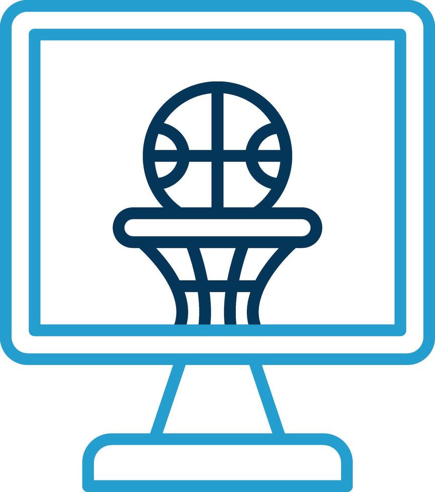 Basketball Line Blue Two Color Icon vector