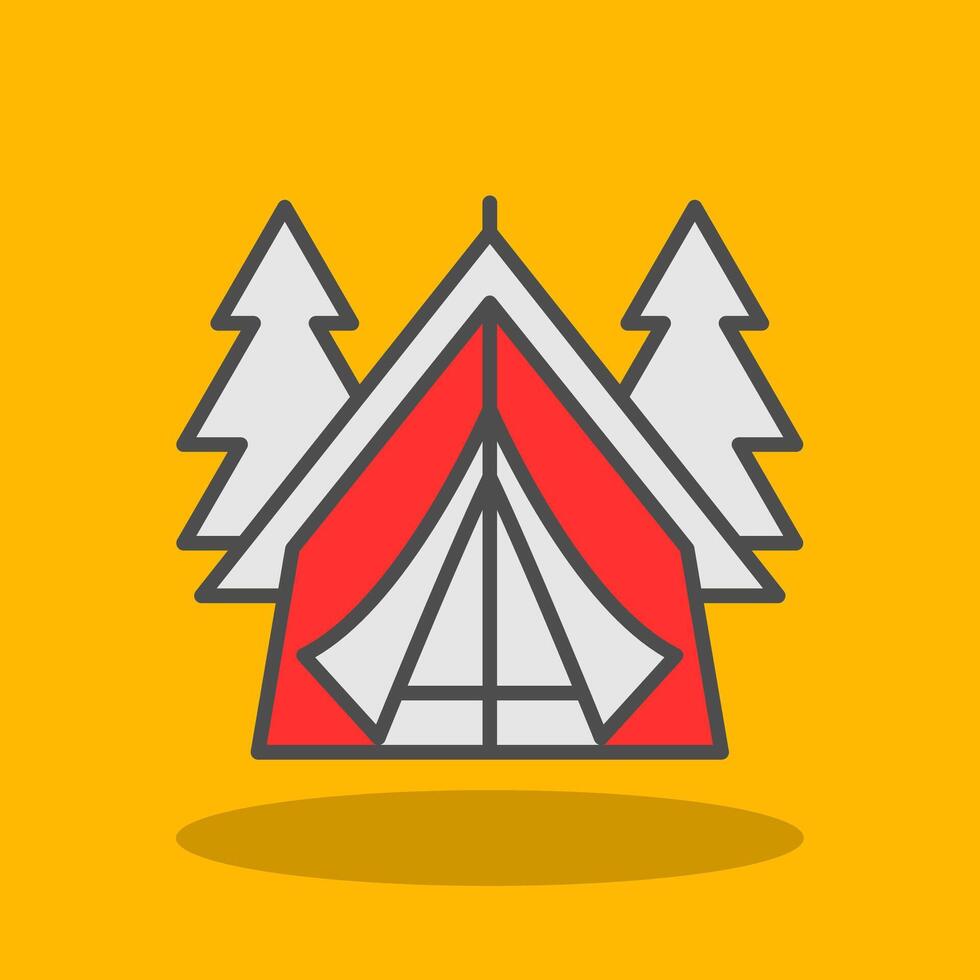 Tent Filled Shadow Icon vector