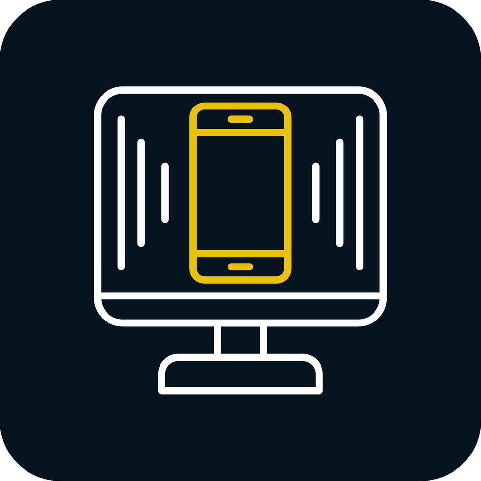 Responsive Design Line Red Circle Icon vector