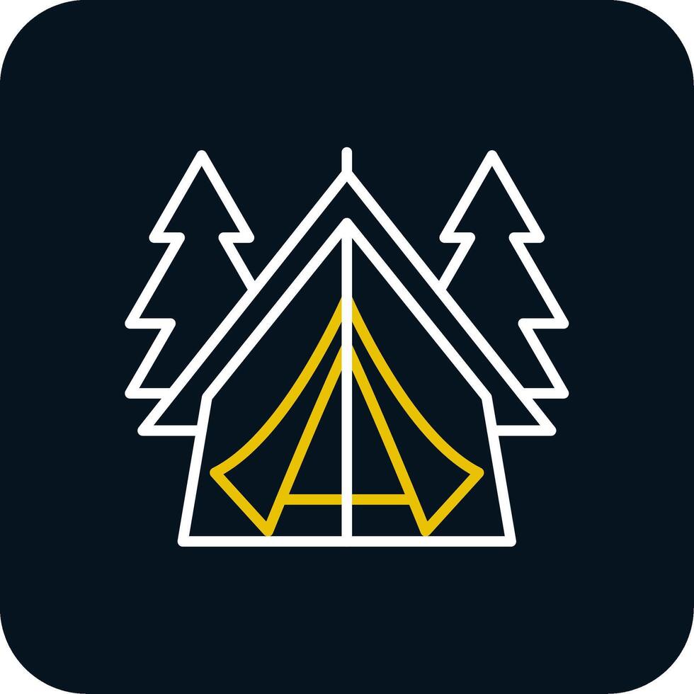 Tent Line Red Circle Icon vector