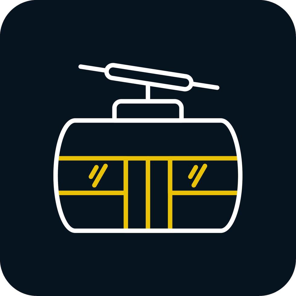 Cableway Line Red Circle Icon vector