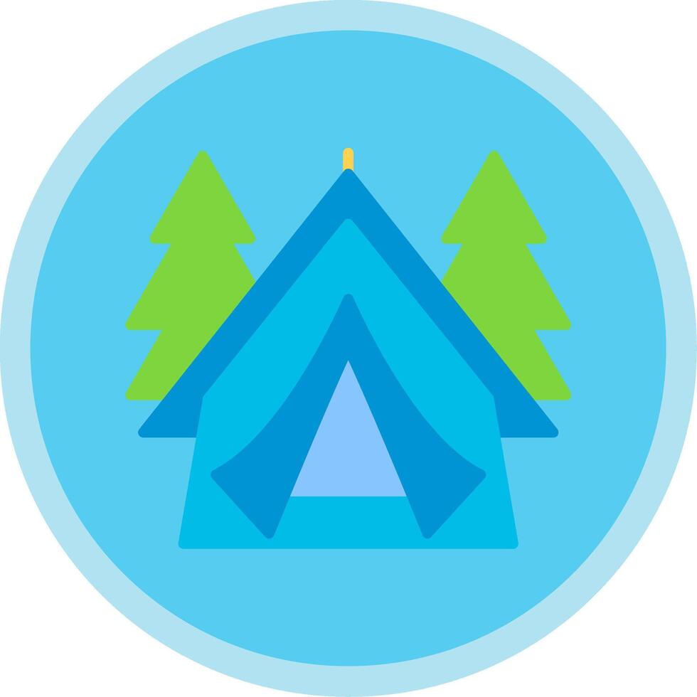 Tent Flat Multi Circle Icon vector
