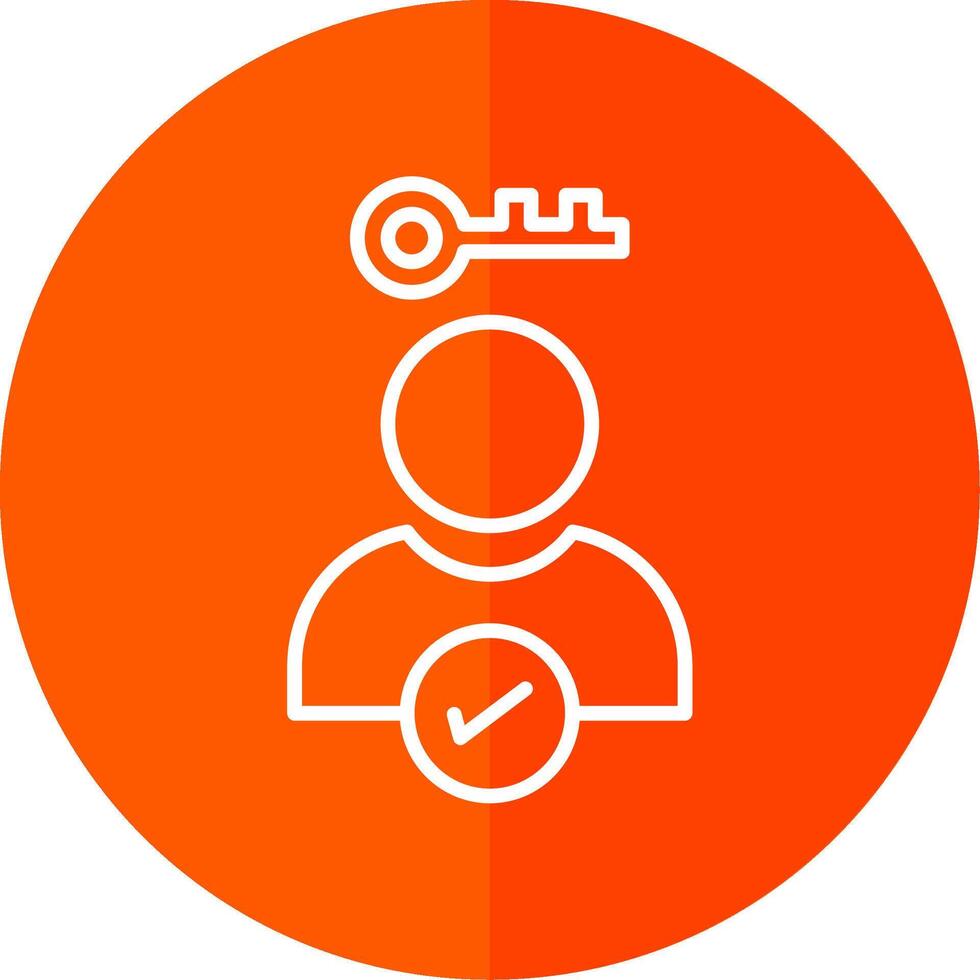 Authentication Line Red Circle Icon vector